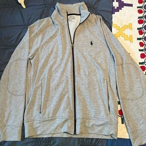 Polo by Ralph Lauren Light Gray Full-Zip Jacket with Black Logo